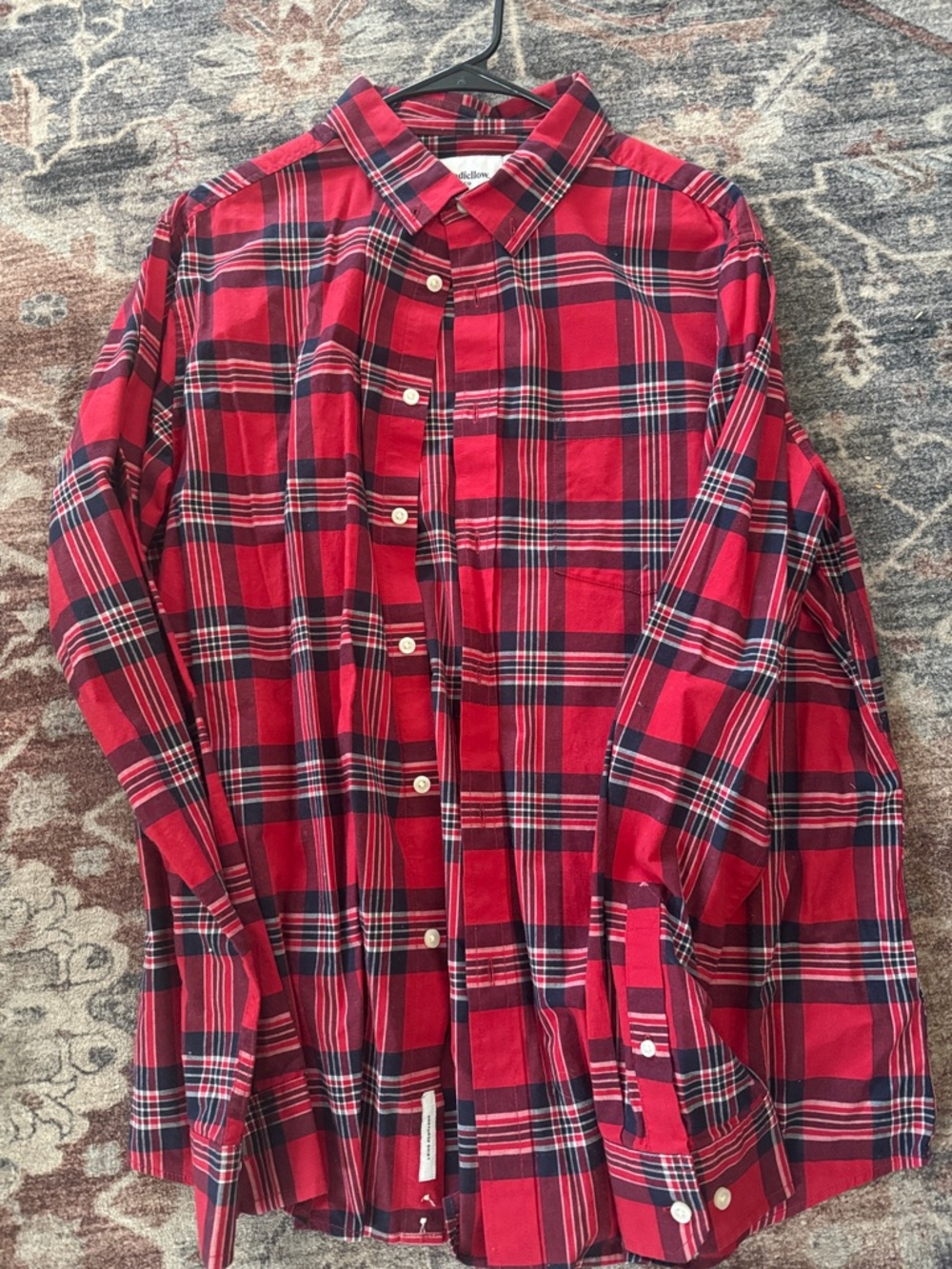 Red Plaid Long-Sleeve Button Down Shirt - Unbranded